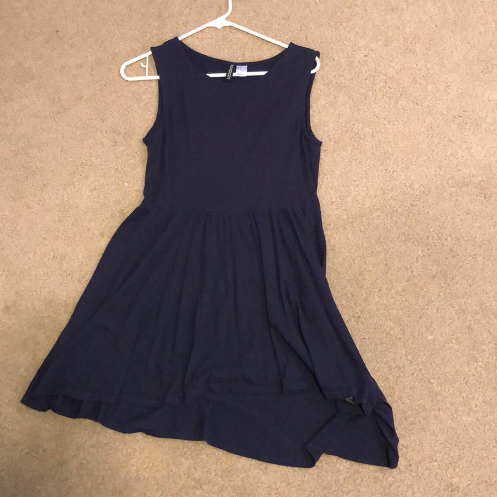 Navy Sleeveless Cotton Dress